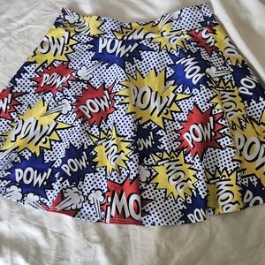 Rue21 Comic Print Mini Skirt - Red, Yellow, Blue